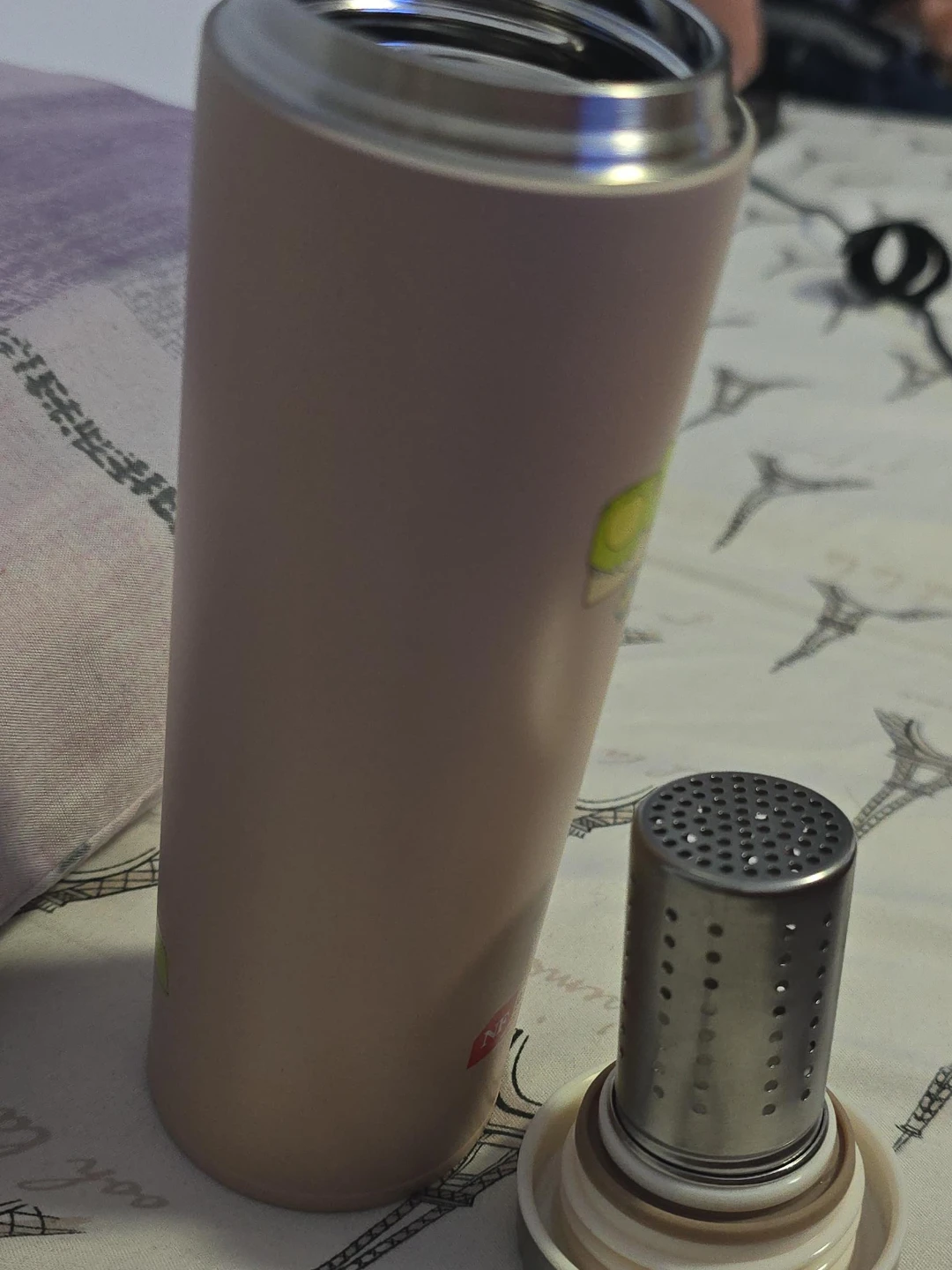 Pink Insulated Water Bottle with Infuser