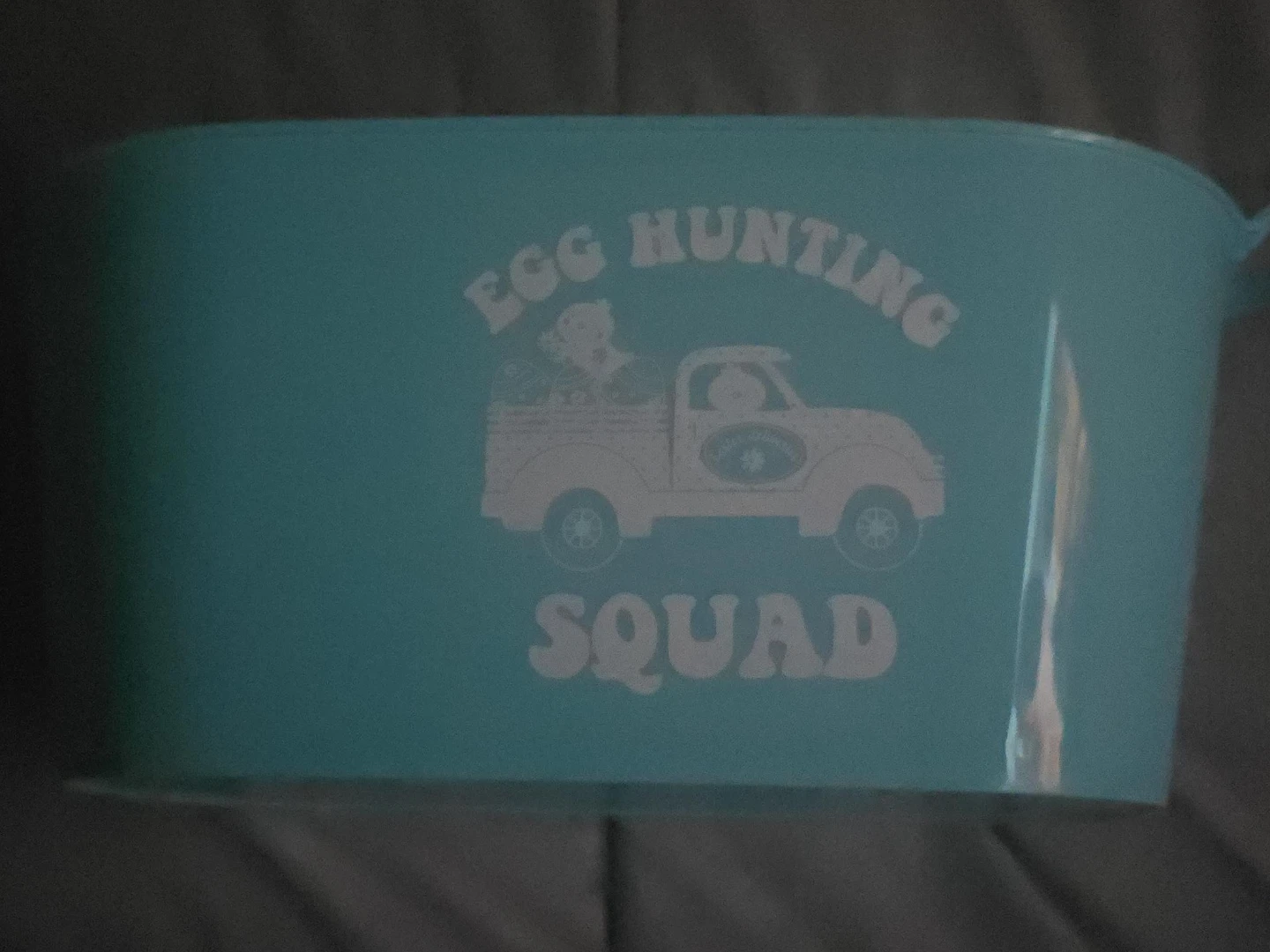 Teal Egg Hunting Squad Bucket
