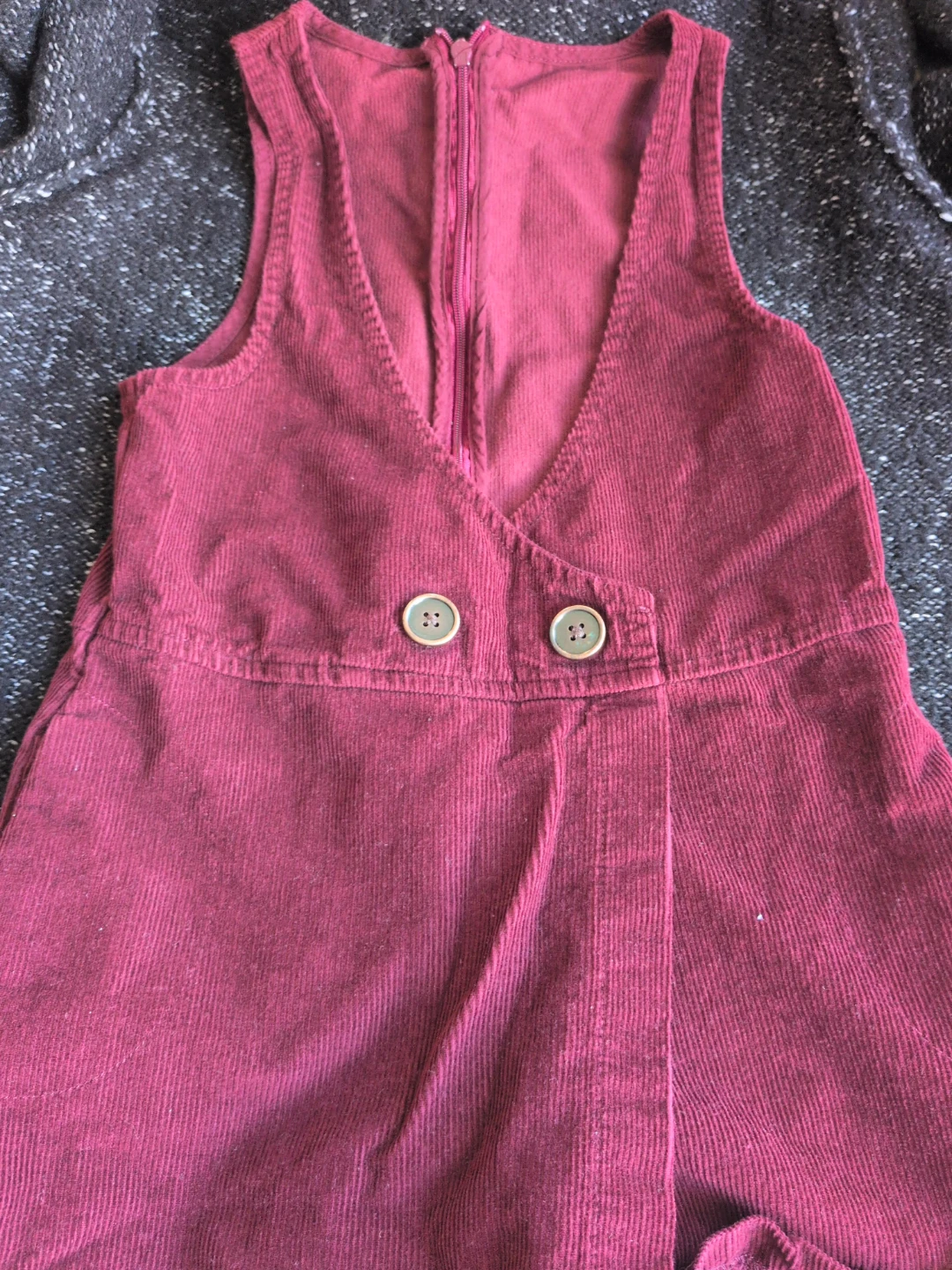 Maroon Corduroy Pinafore Dress
