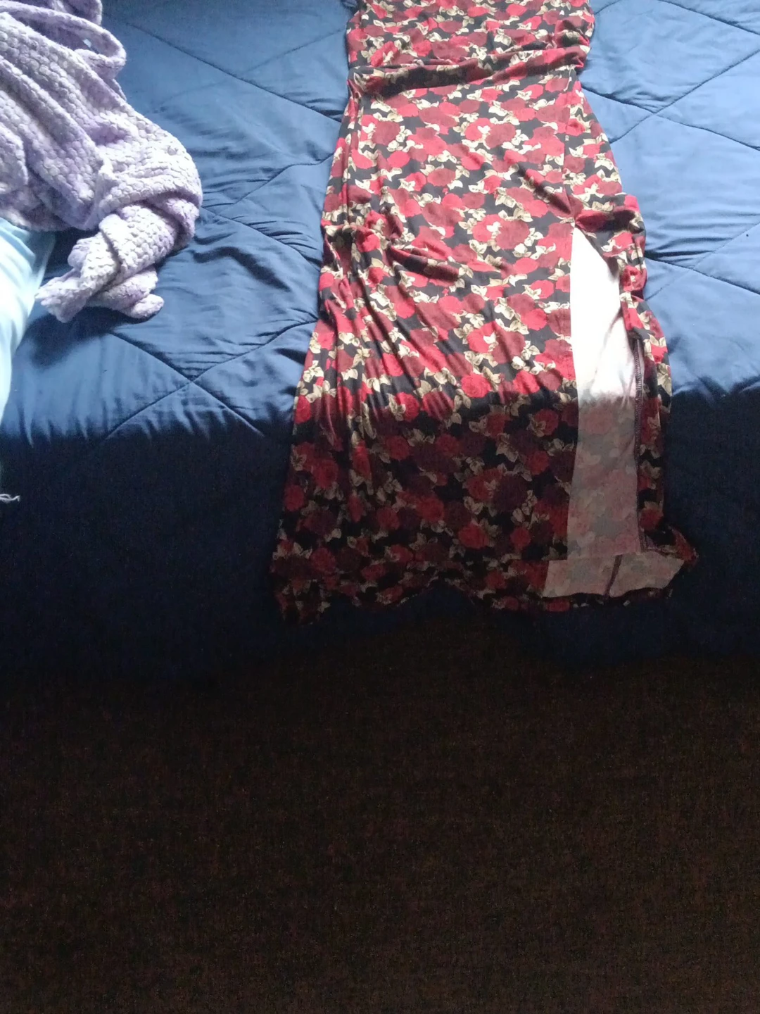 Women's Floral Maxi Dress with Slit