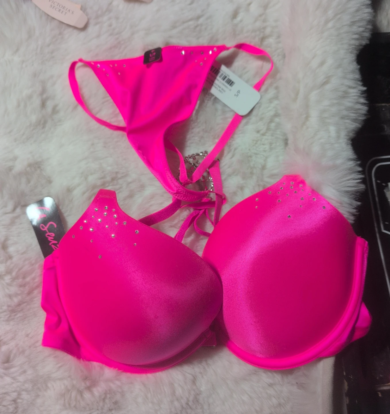 La Senza Pink Rhinestone Bikini Set Size S/P