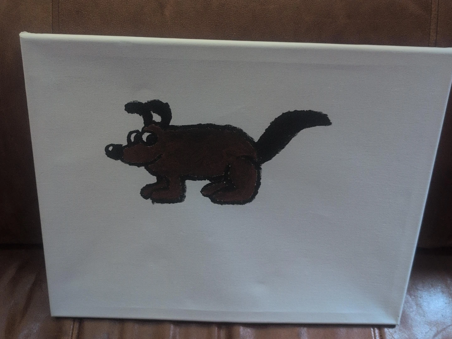 Hand-painted Dog Canvas Art