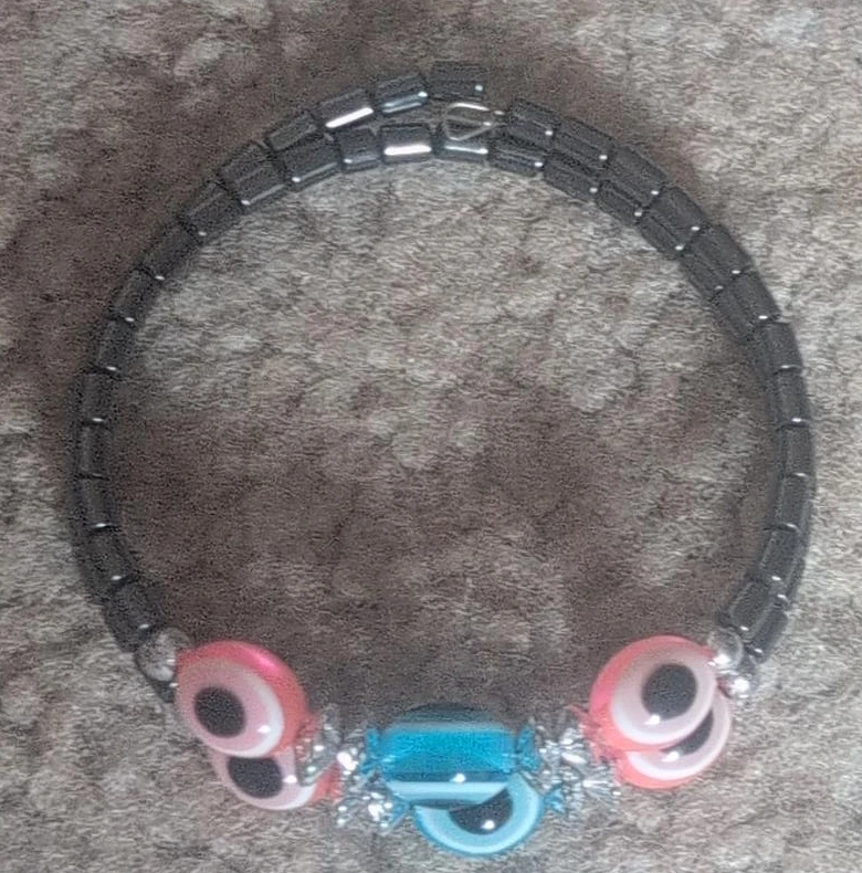 Beaded Bracelet with Evil Eye Charms