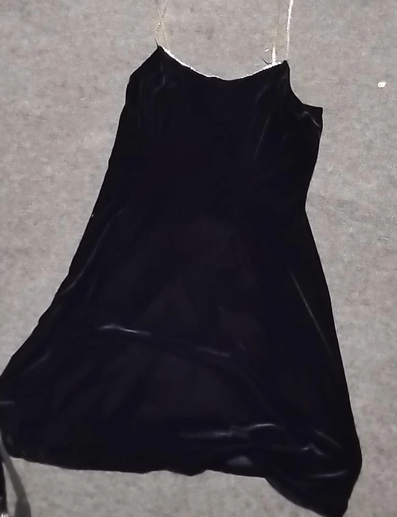 Black Velvet Spaghetti Strap Dress