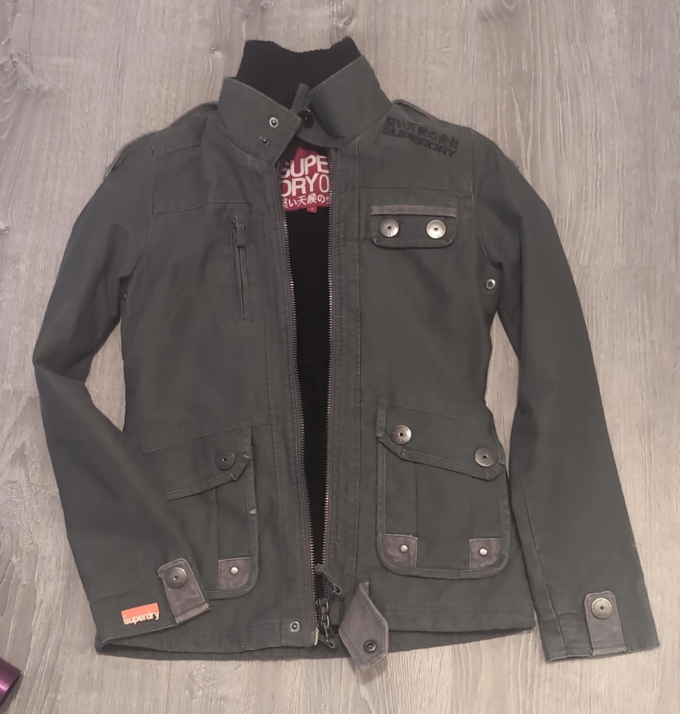 Superdry Women's Jacket - Grey/green - Size S