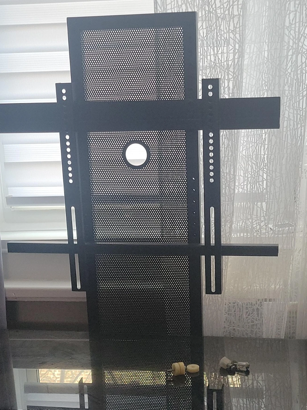 Black Glass TV Stand with Mount