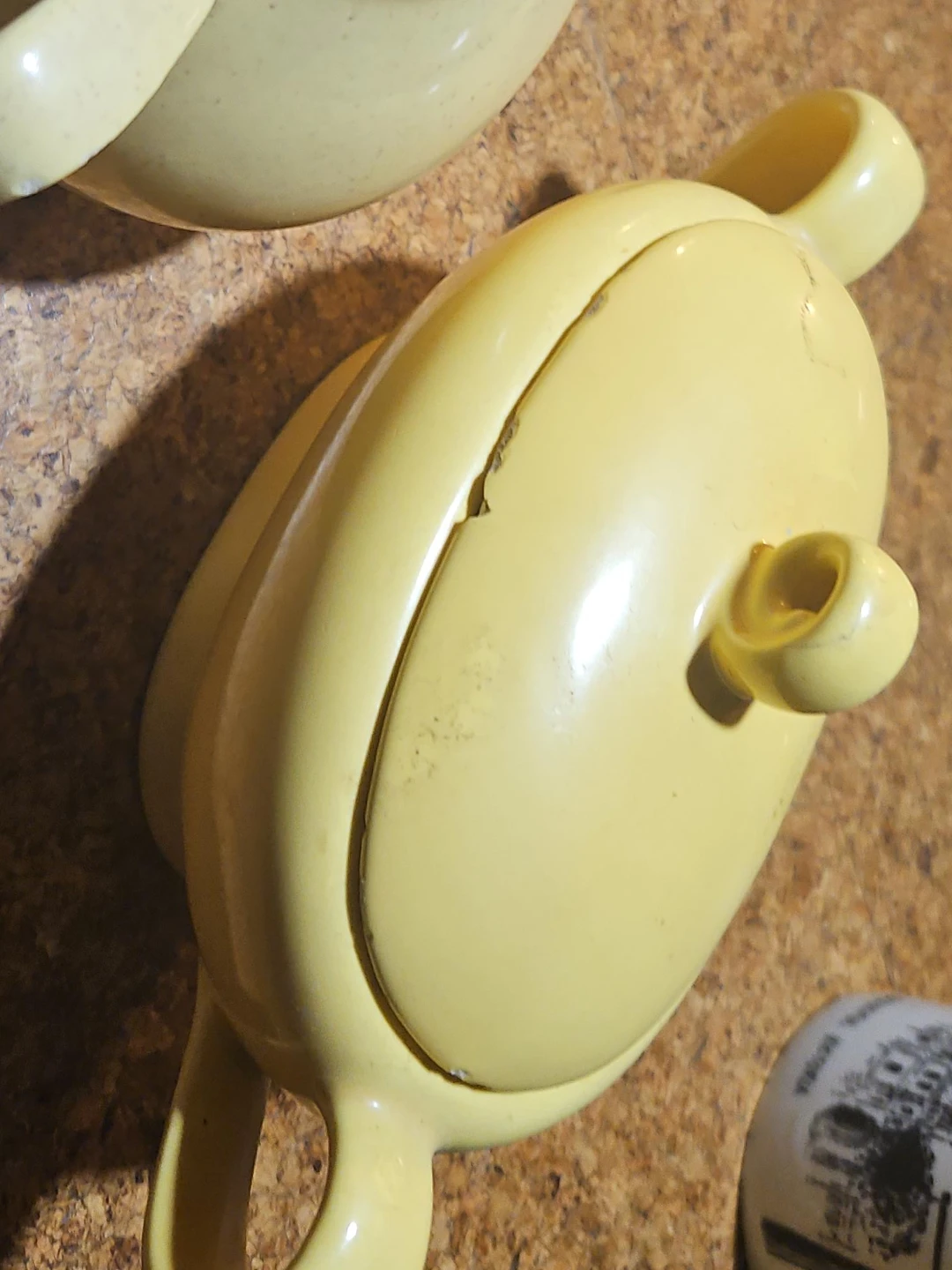 Yellow Ceramic Pitcher and Sugar Bowl Set