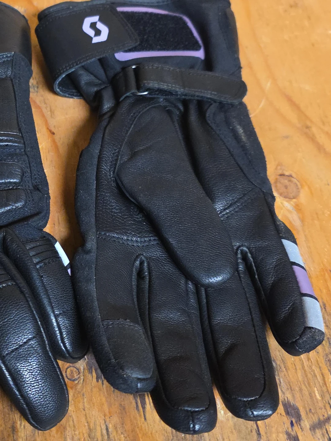 Scott Black Leather Motorcycle Gloves