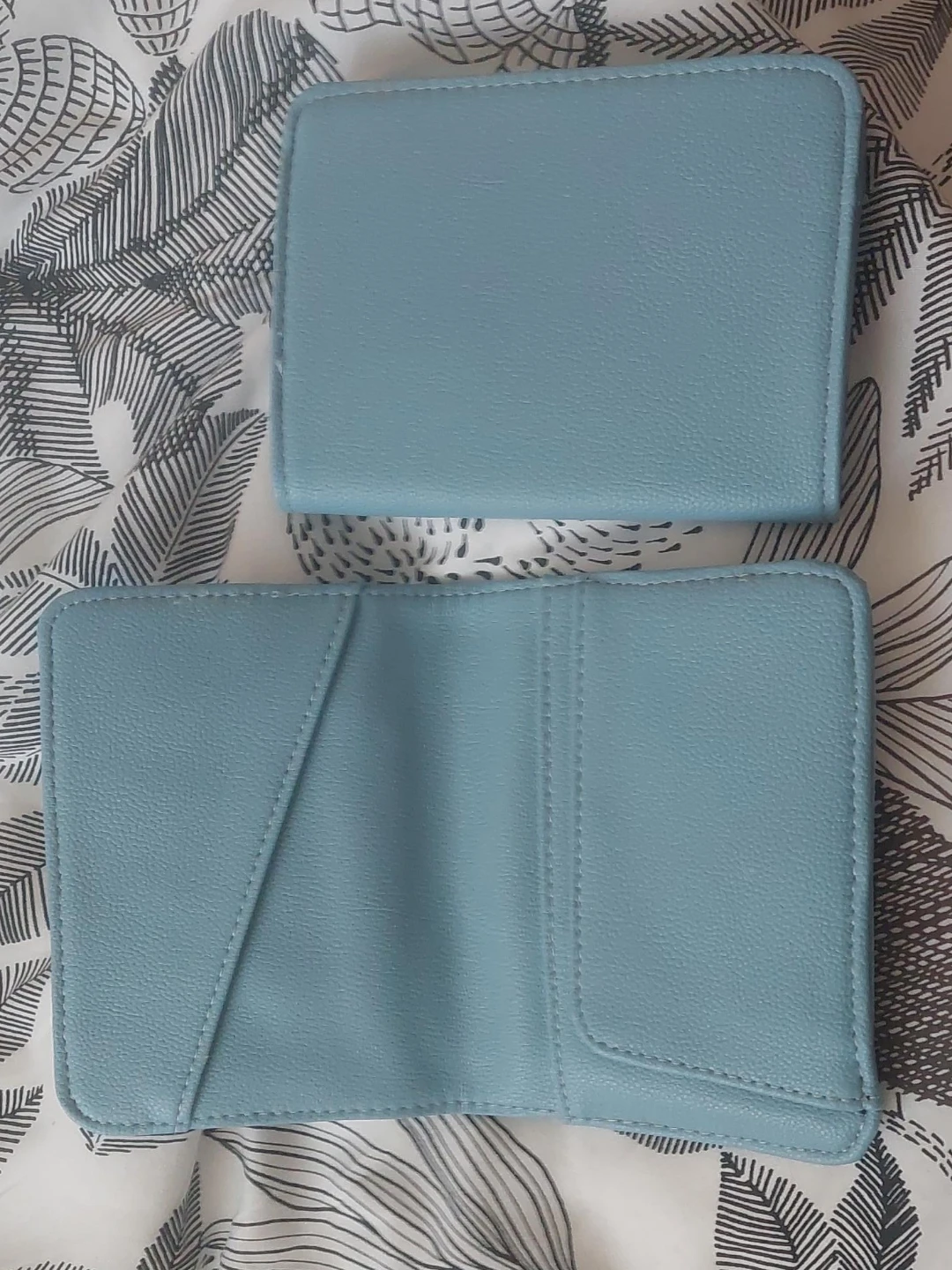 Pale Blue Faux Leather Card Holder