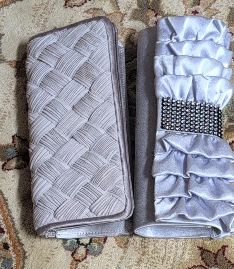 Silver Clutch Wallets Set