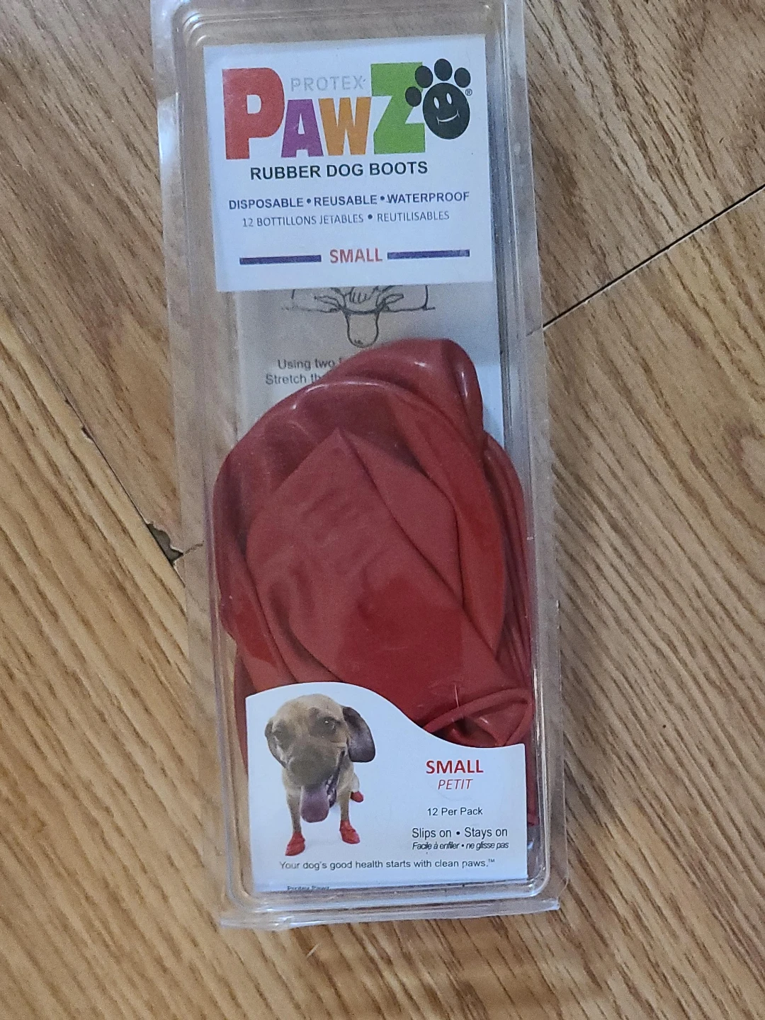 Protex Pawz Rubber Dog Boots - Small - Red - 12 Per Pack