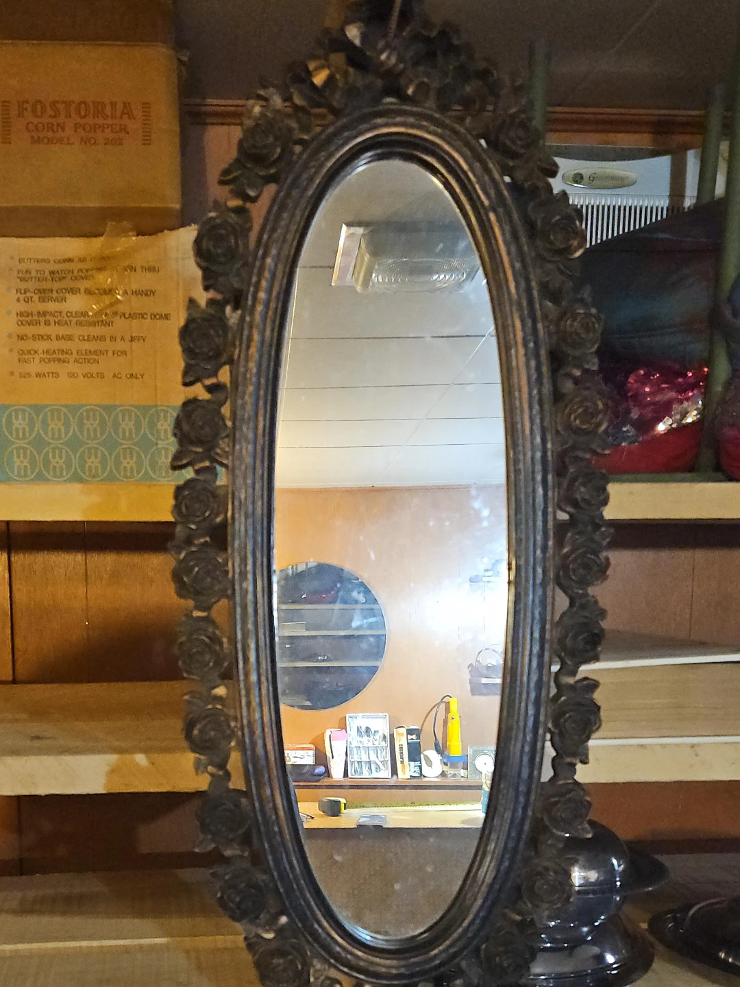 Oval Rose Decorative Mirror
