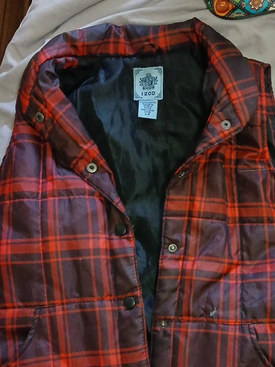 IZOD Plaid Quilted Vest S/P