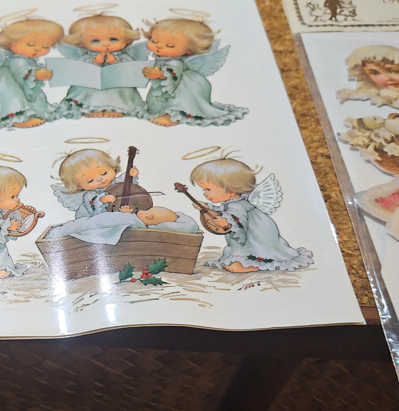 Vintage Angel Stickers - Christmas Nativity & Carolers