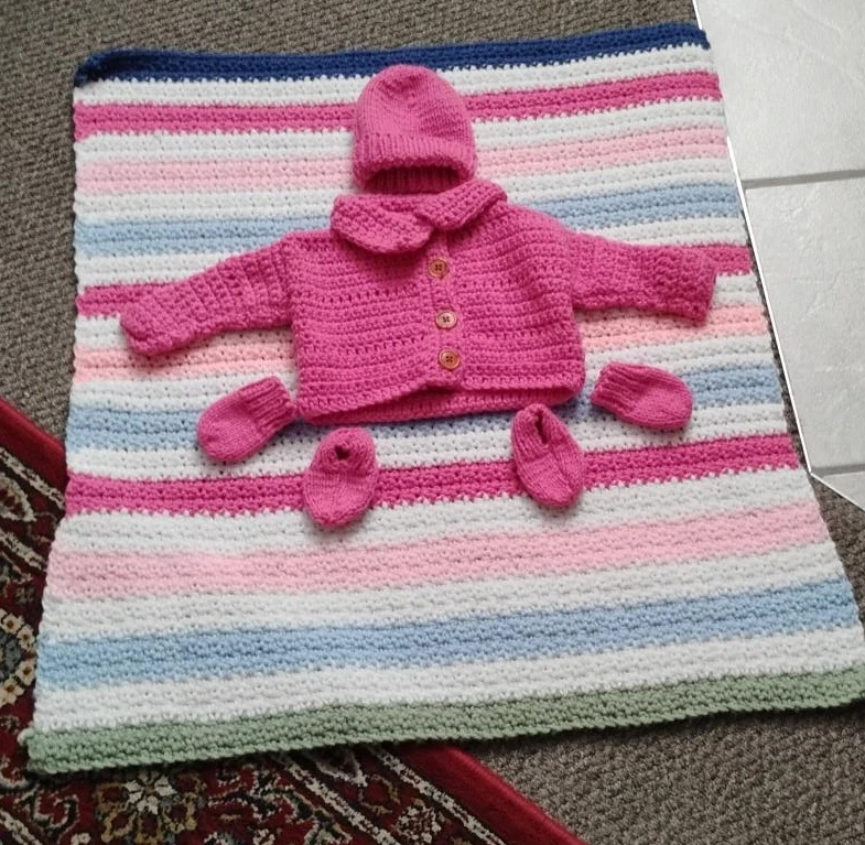 Crocheted Baby Set with Blanket