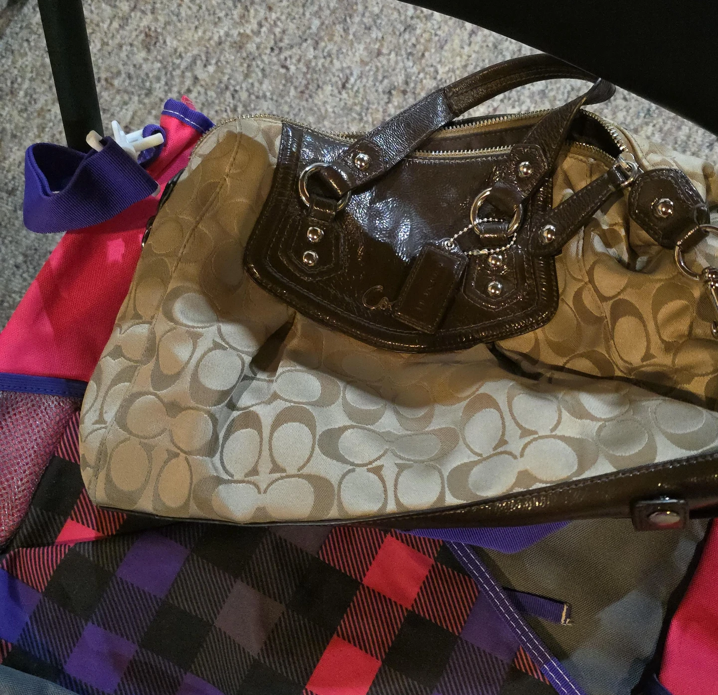 Coach Monogram Canvas Hobo Bag