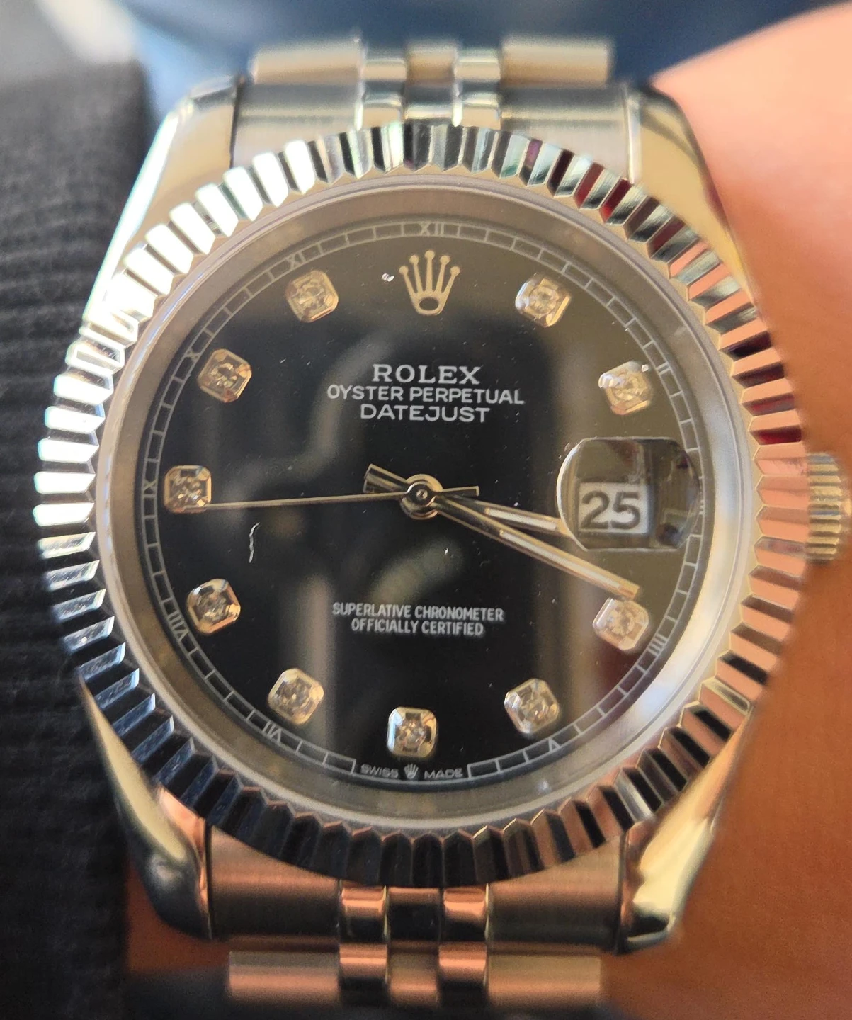 Rolex Oyster Perpetual Datejust Diamond Dial Watch