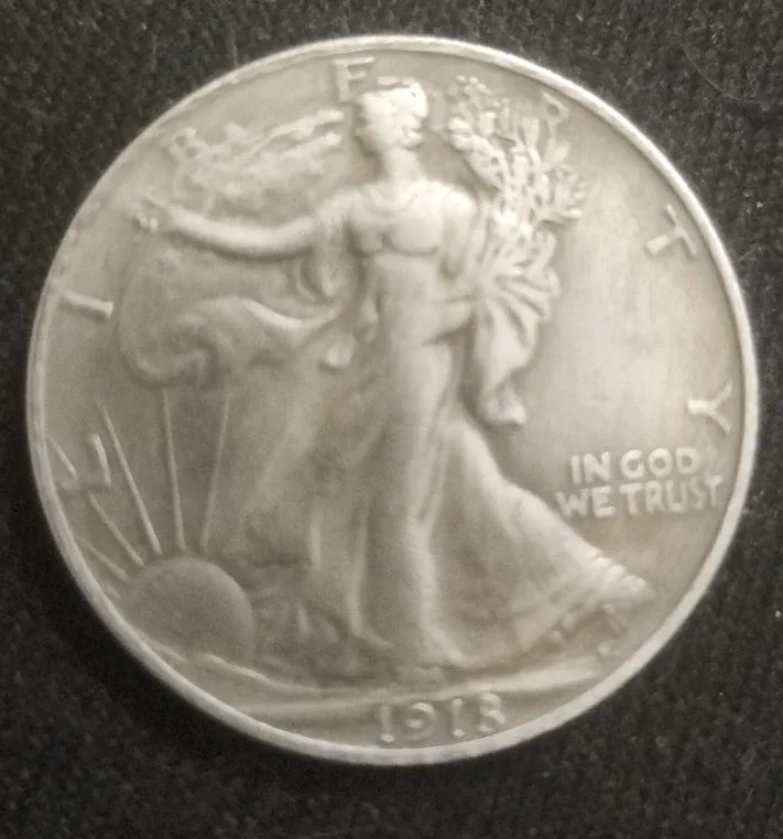 1913 Walking Liberty Half Dollar Coin - photo 3