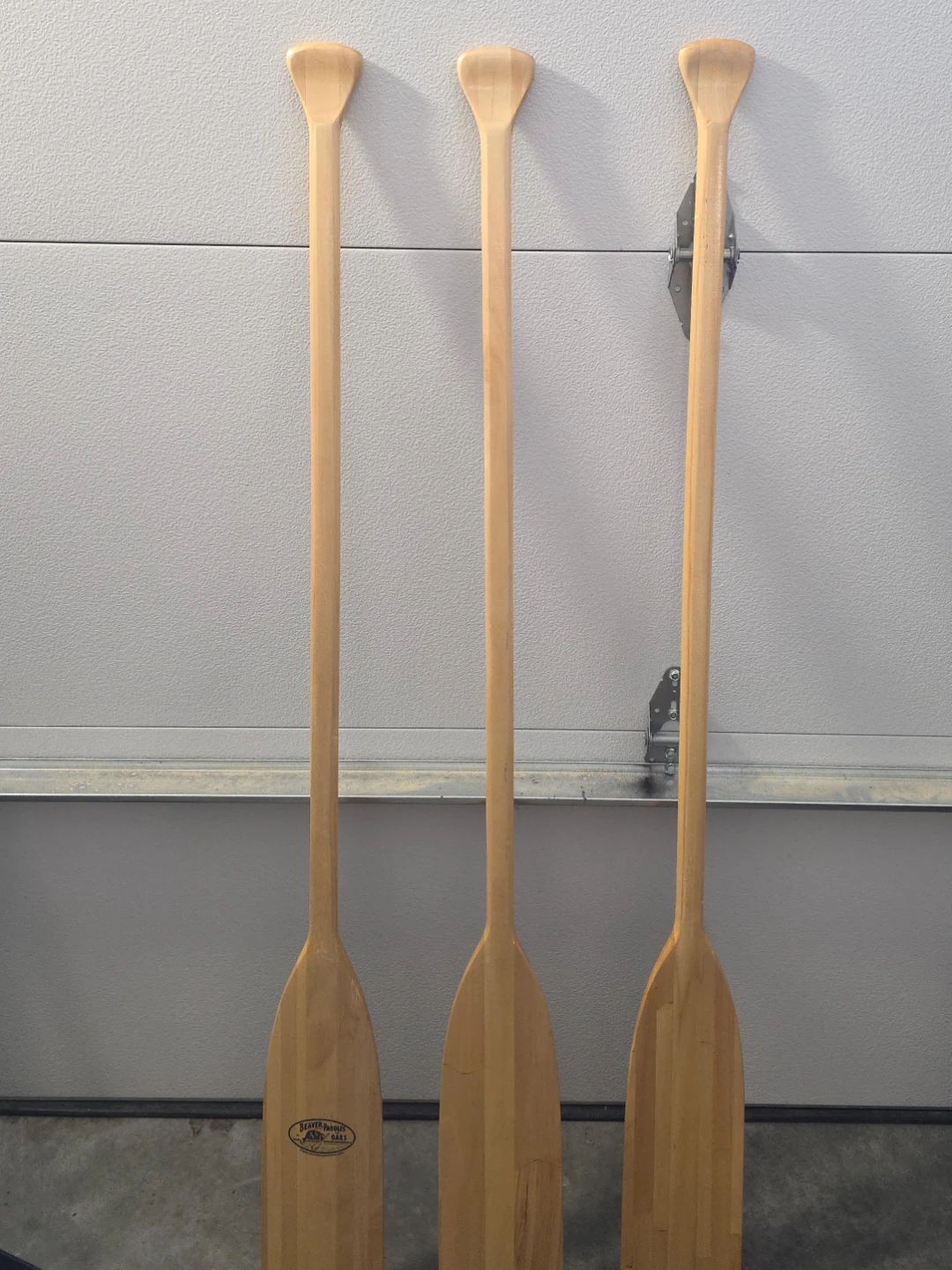 Vintage Wooden Canoe Paddles - Set of 3