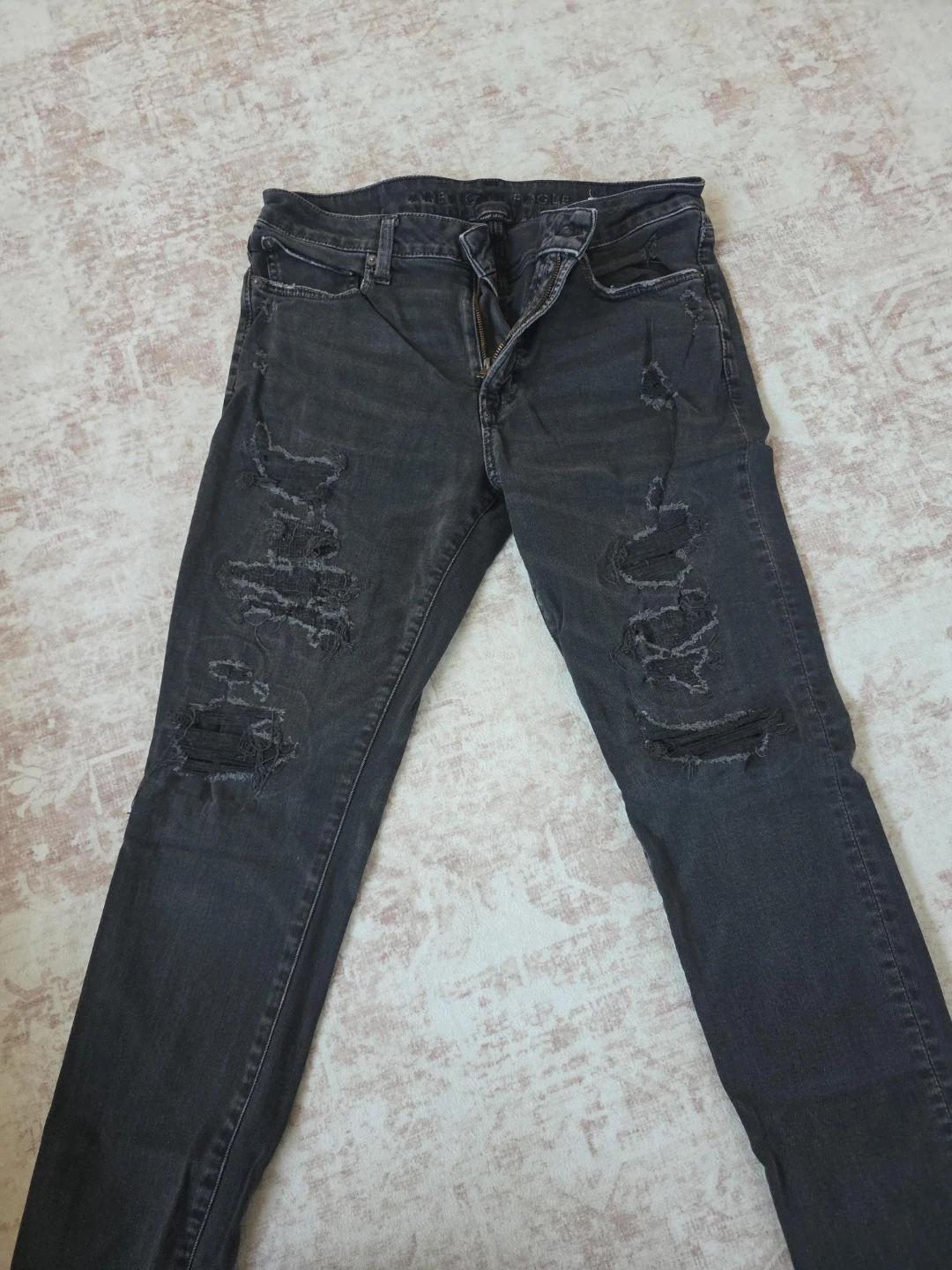 American Eagle Black Ripped Slim Fit Jeans