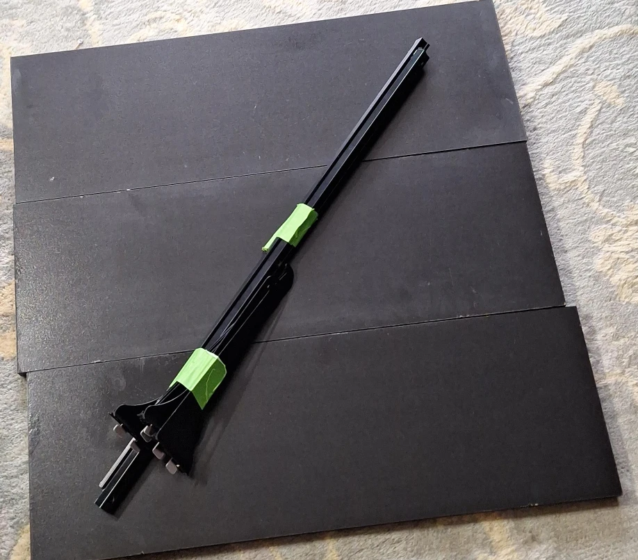 3 Black wall mounting shelves with wall mounts