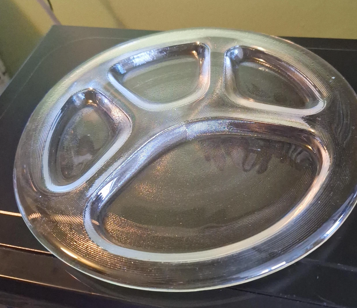 Clear Glass Divided Serving Platter