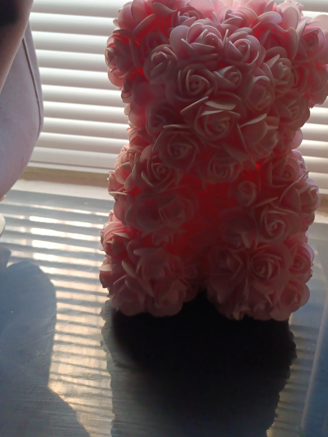 Pink Rose Teddy Bear Decor
