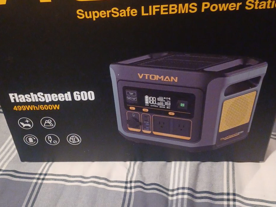 VTOMAN FlashSpeed 600 Portable Power Station 499Wh/600W