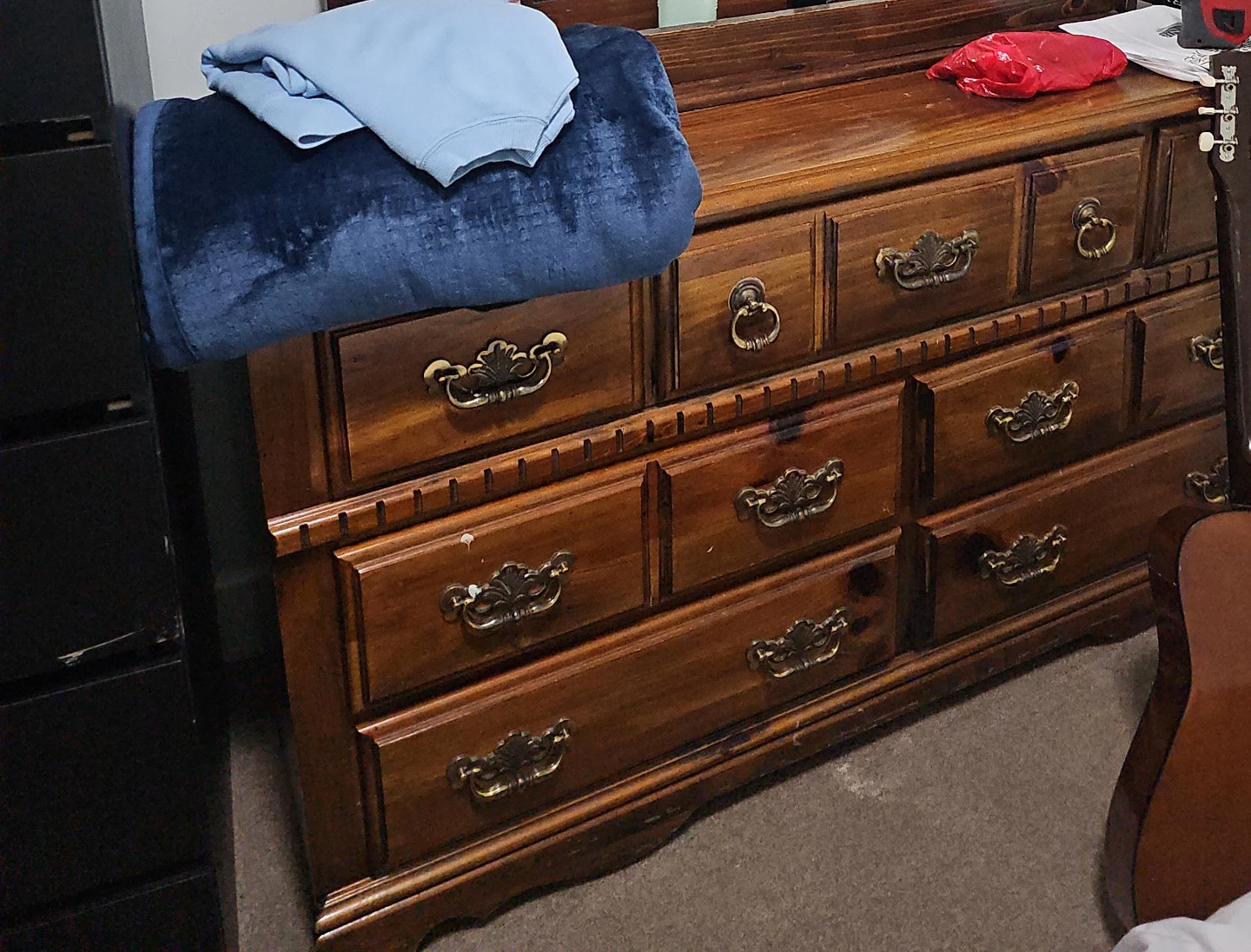 Wooden Dresser with Mirror
