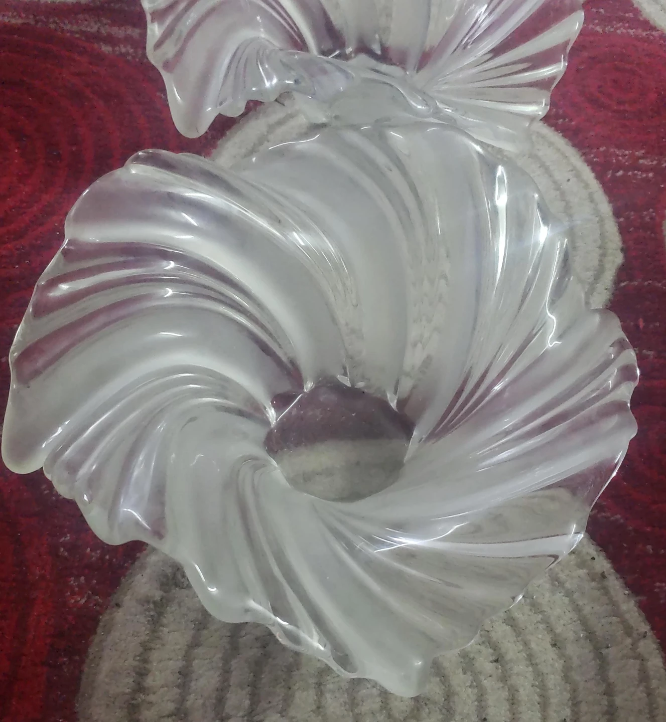 Frosted Glass Swirl Bowl