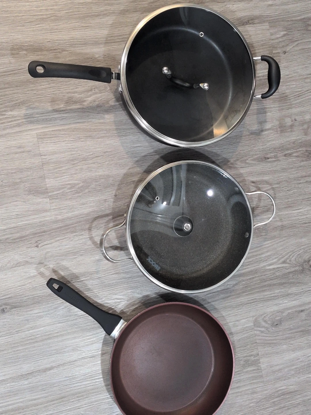 The Rock 3-Piece Non-Stick Cookware Set with Lids