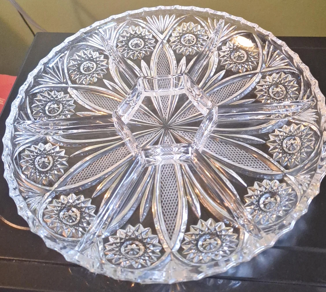 Crystal Divided Serving Platter