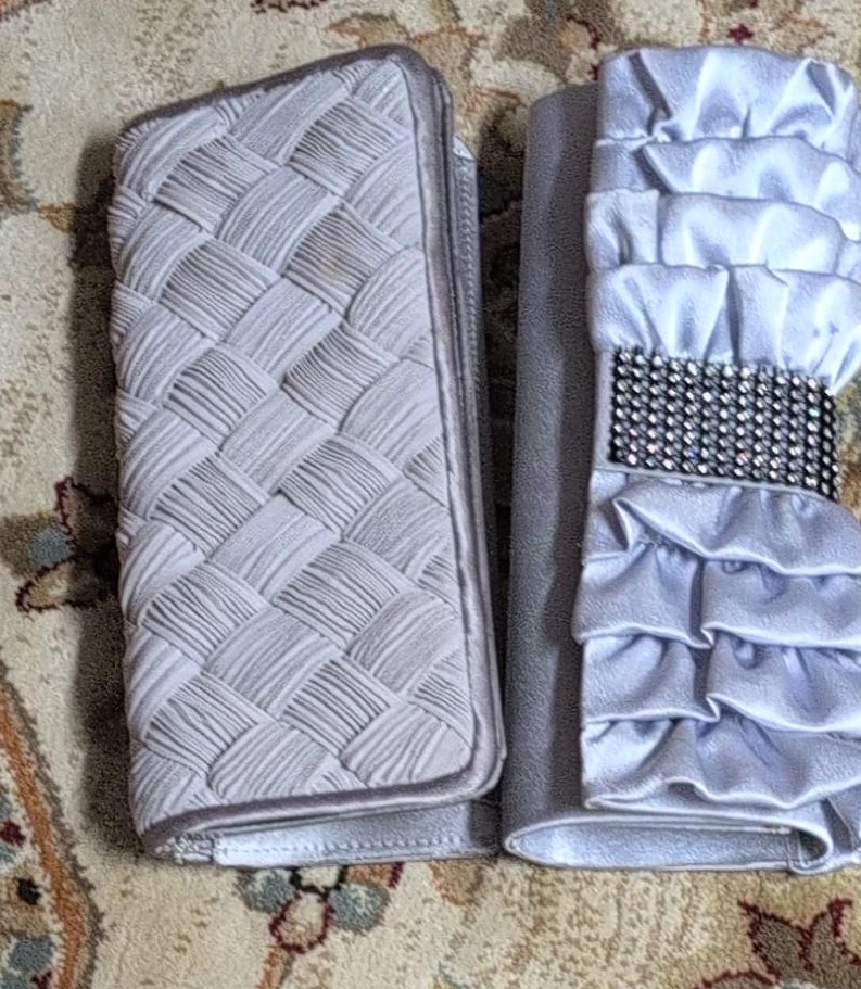 Set of Two Grey Evening Clutch Bags