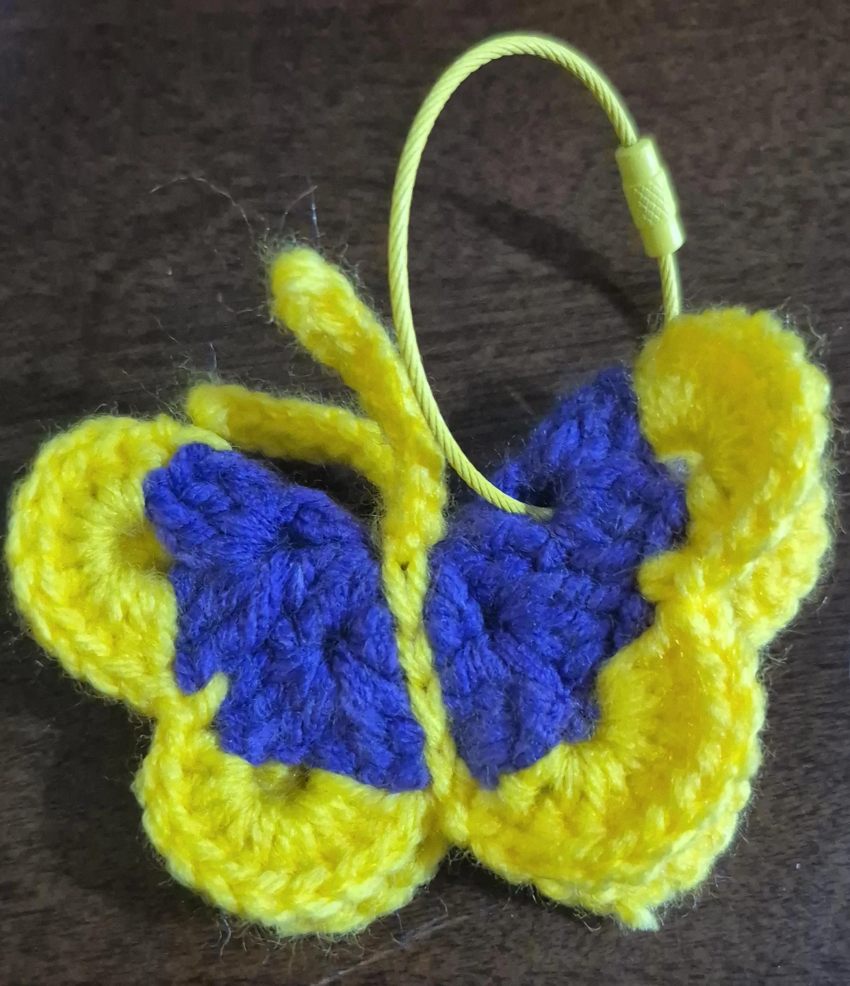 Handmade Crocheted Butterfly Keychain