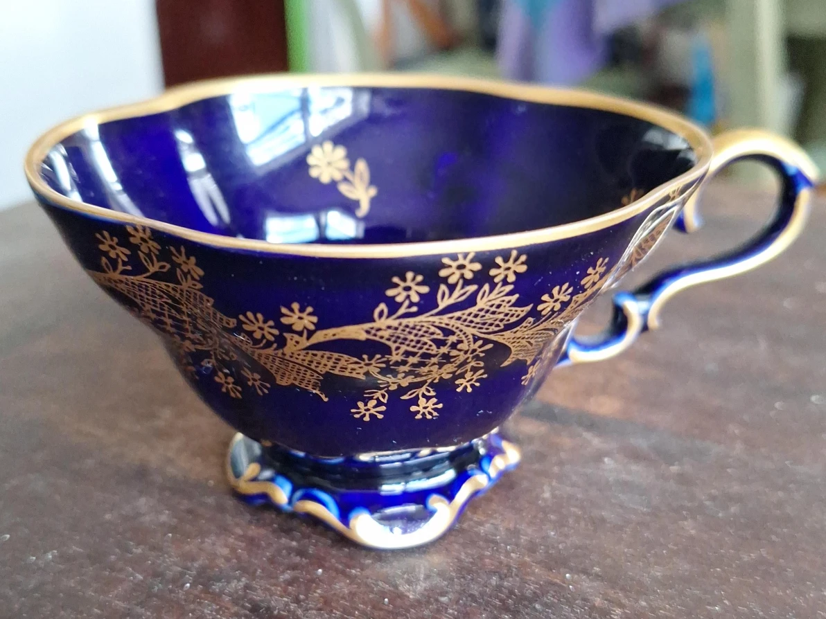 Lindner Kueps Bavaria Cobalt Blue Teacup