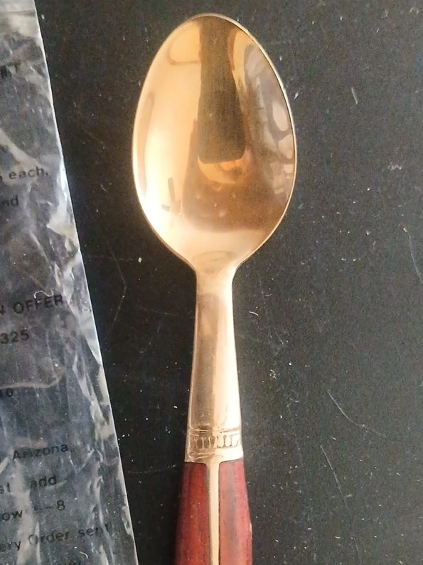 🌱 Vintage Bronze demitasse Spoon with RoseWood Handle