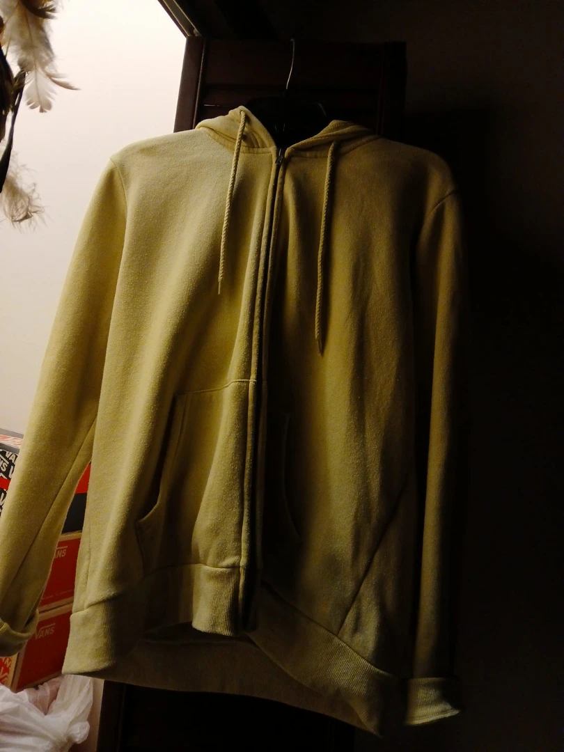 Yellow olive Zip-Up Hoodie