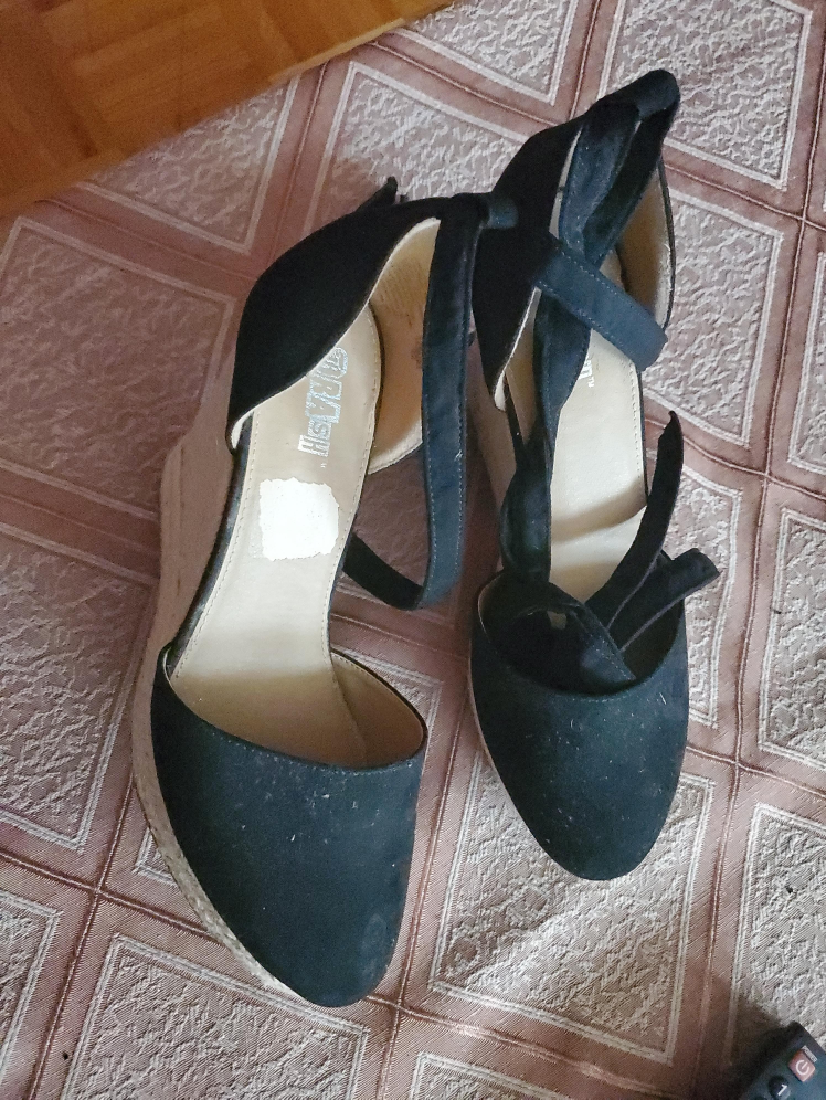 Black Wedge Espadrille Heels