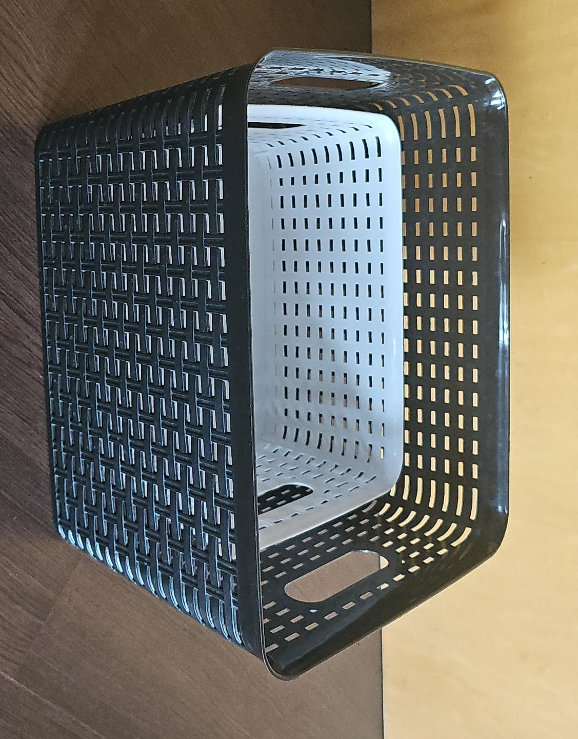 Set of 2 Black and White Storage Baskets