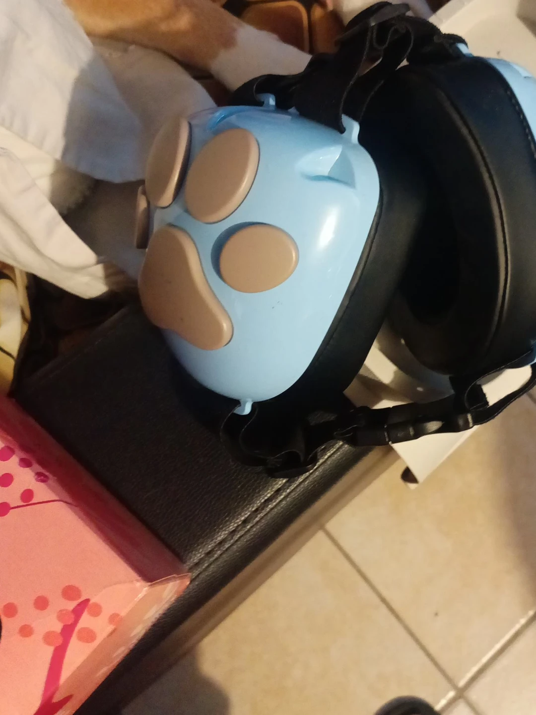 Blue Paw Print Earmuffs