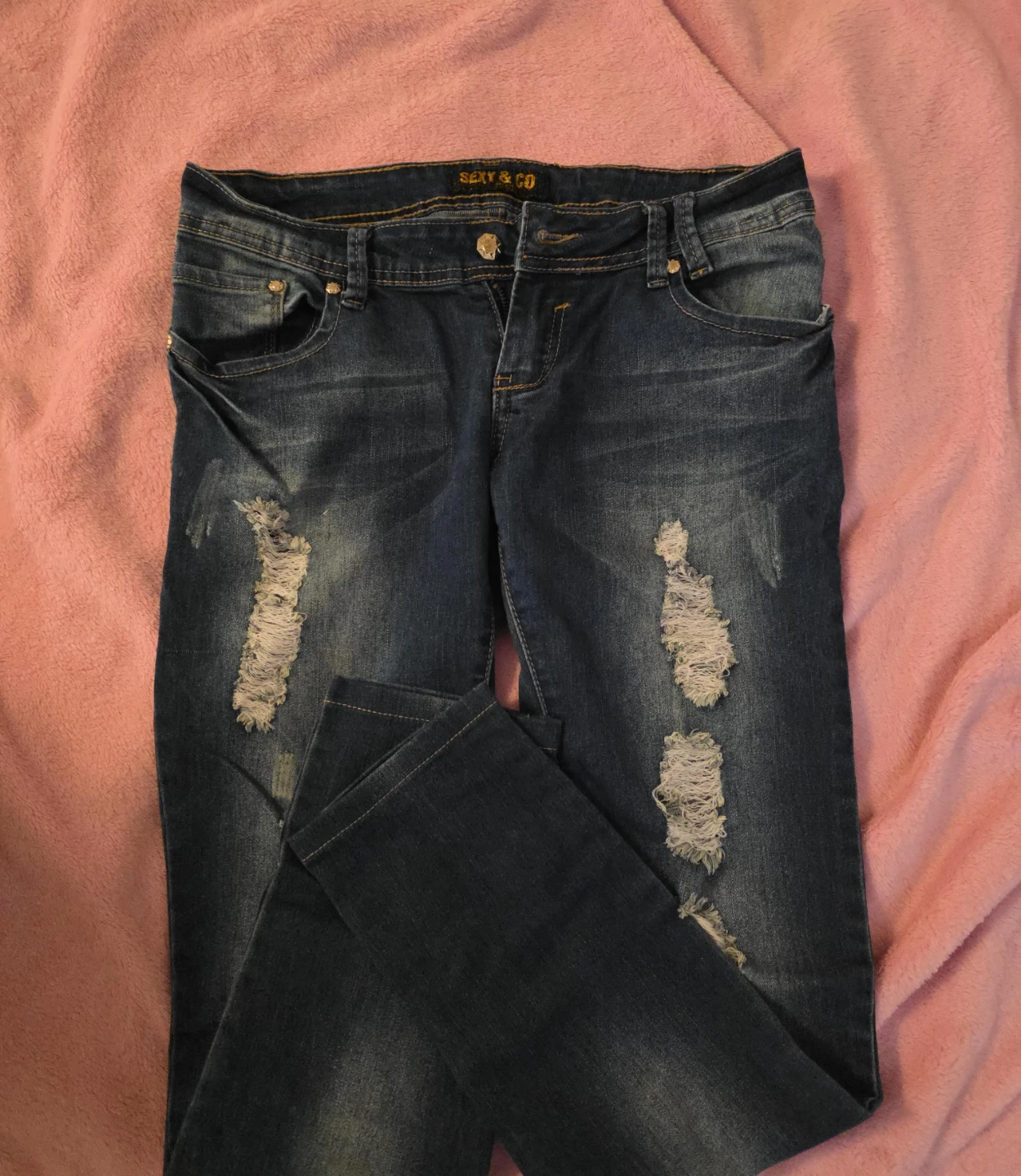 Sexy & Co Distressed Blue Denim Jeans