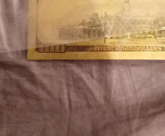 Gold Plated "One Hundred Dollars" Decorative Plate