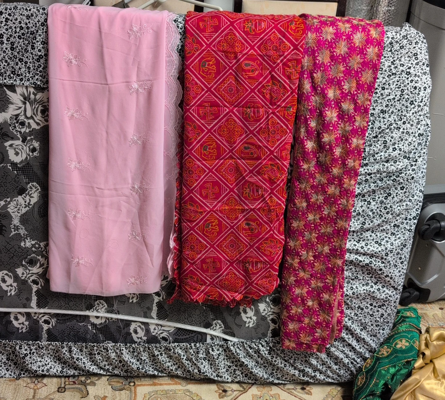 Pink and Red Scarves Set duppta 3