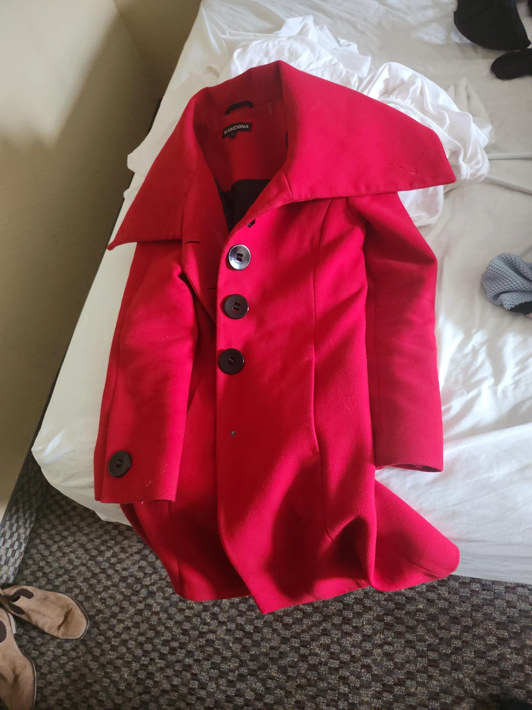 Red Bardot Coat