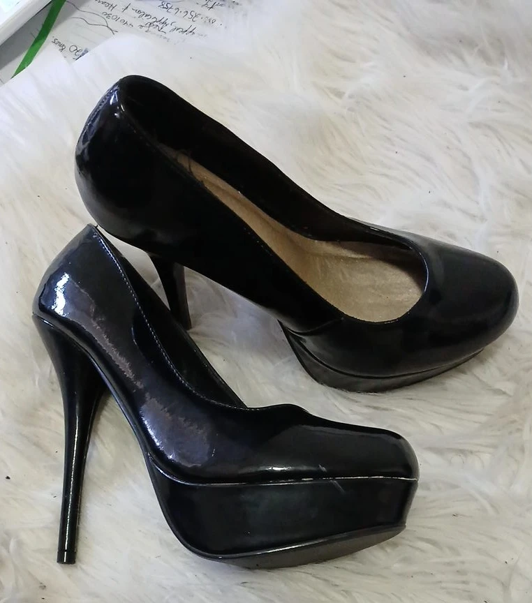 Black Patent Platform High Heels