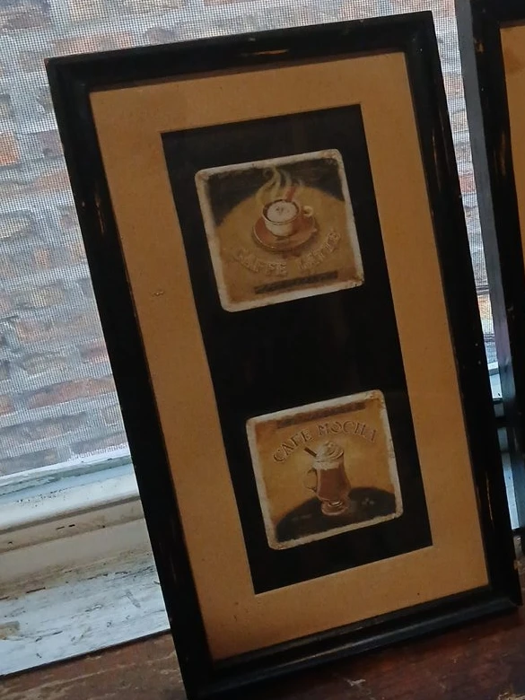 Set of 2 Framed Coffee Art Prints (Caffe Latte, Cafe Mocha)