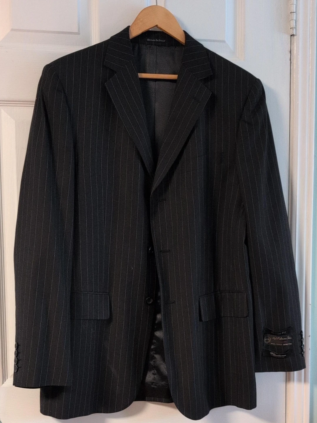 Evan Picone Black Pinstripe only Suit Jacket