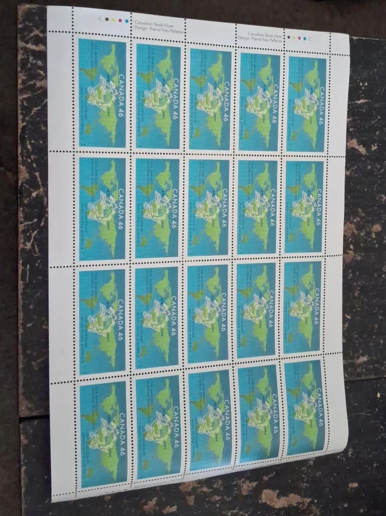 Sheet of Canada 46 Postage Stamps