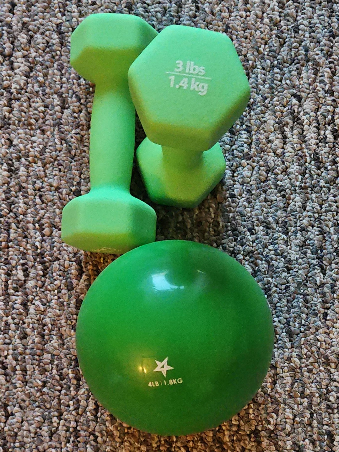 Green Dumbbell and Ball Set