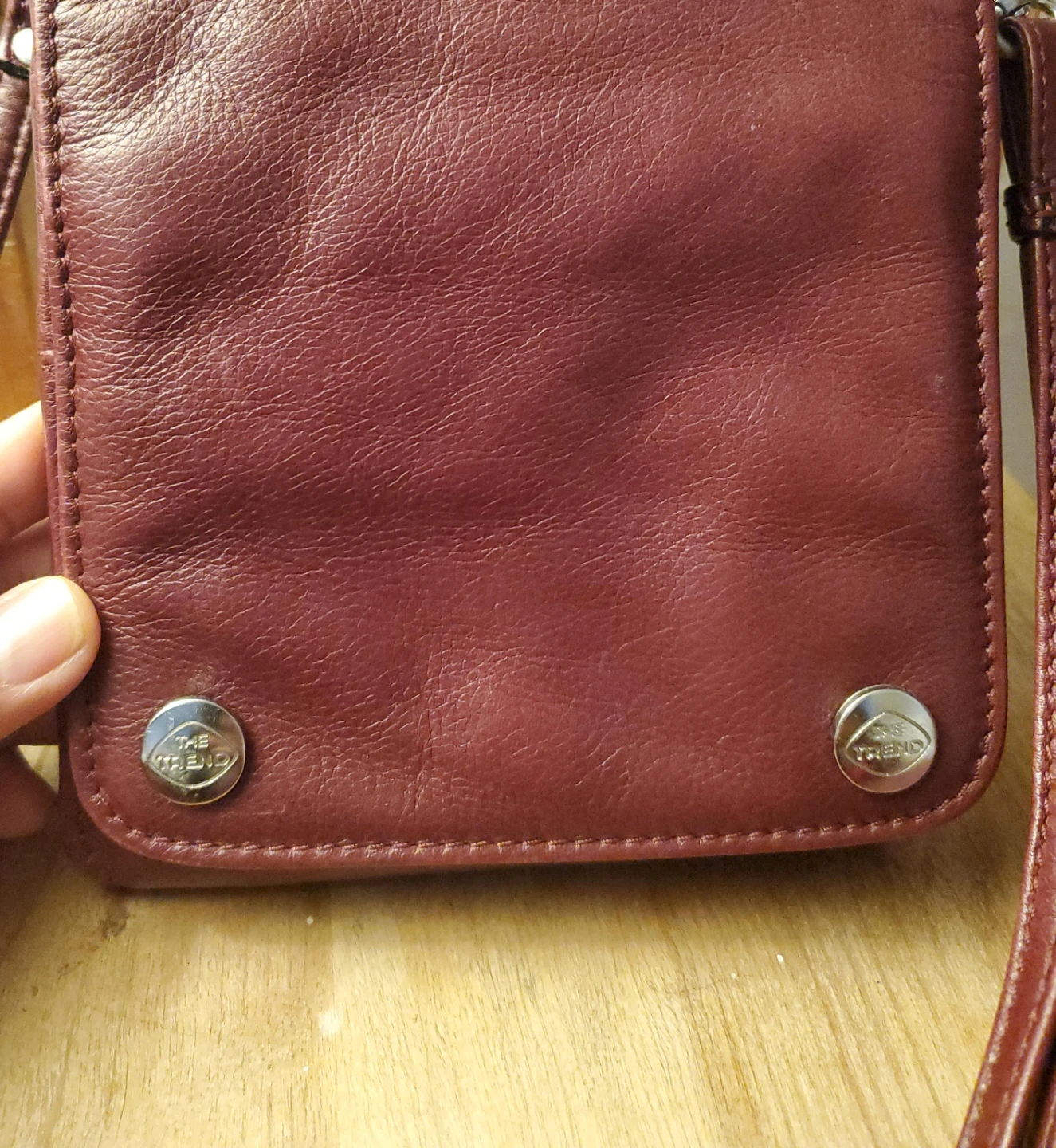 The Trend Leather Crossbody Bag - Burgundy